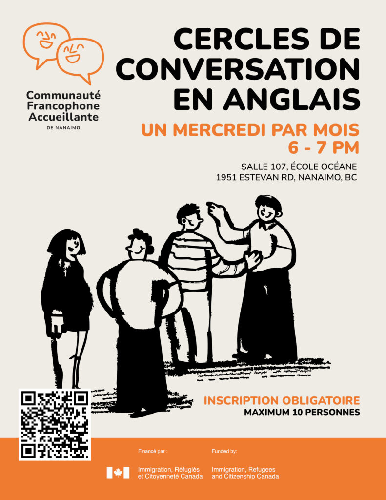 Activités francophones Nanaimo: cercles de conversation en anglais.
